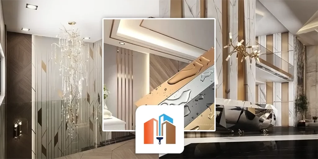 ديكور استيل ذهبي مكة 0501513701 - ستانلس ستيل ذهبي للجدران بمكه